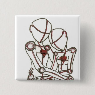 hearts 15 cm square badge