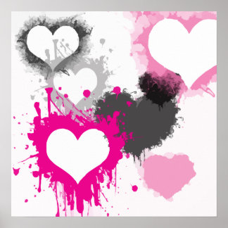 hearts-296844 hearts splatter paint love graffiti poster