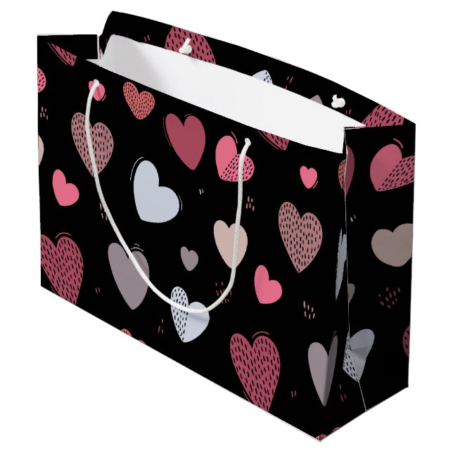 Hearts 2 large gift bag (Back Angled)