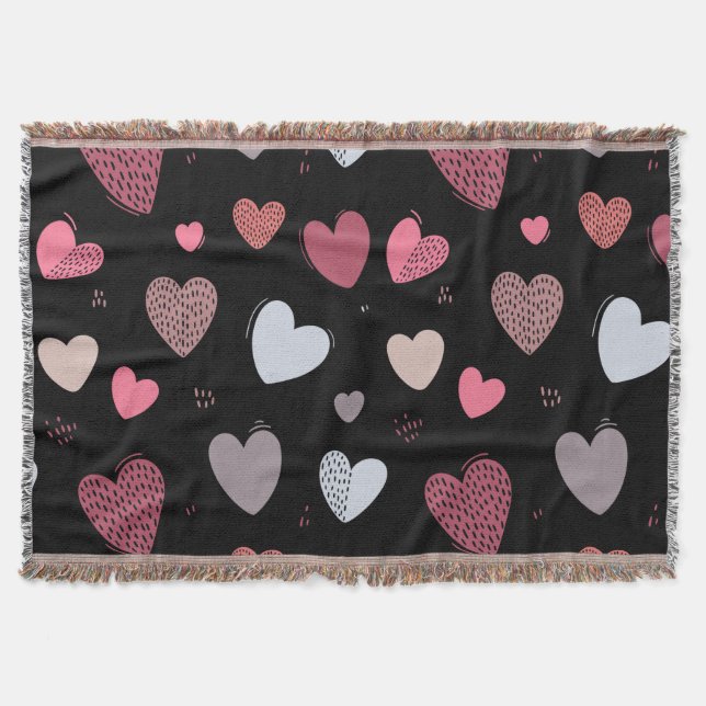 Hearts 2 throw blanket (Front)