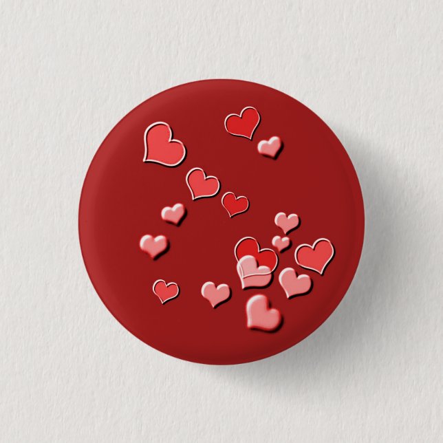 hearts 3 cm round badge (Front)