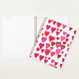 Hearts 3 Ring Binder Planner