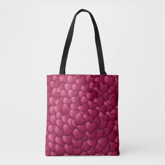 Hearts 3D Texture Pattern-32322 Tote Bag (Front)