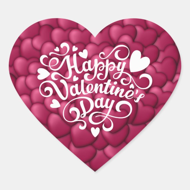 Hearts 3D Texture Red Pattern-32322 Heart Sticker (Front)