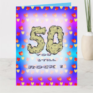 Hearts 50th Anniversary Cust. Greeting Card