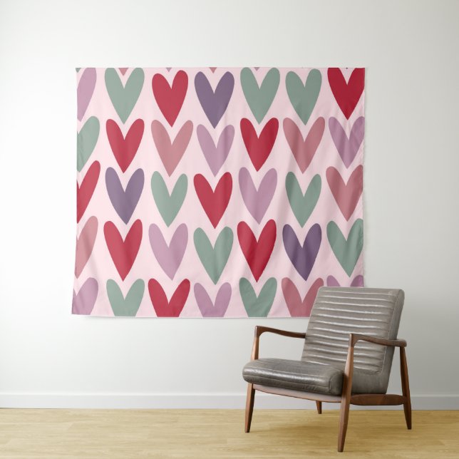 Hearts 5 tapestry (In Situ (Horizontal))