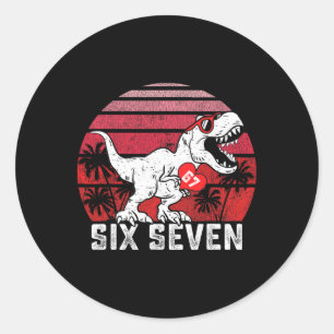 Hearts 67 Valentine’s Day 67 Meme Six Seven 6 7 T- Classic Round Sticker