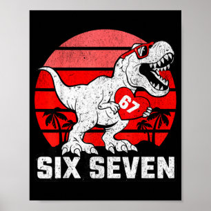 Hearts 67 Valentine’s Day 67 Meme Six Seven 6 7 T- Poster