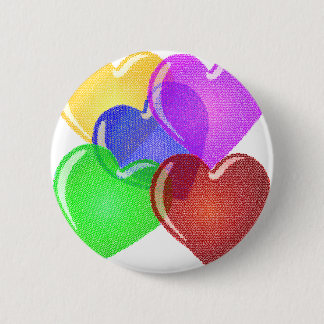 Hearts 6 Cm Round Badge