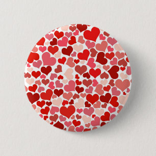 Hearts 6 Cm Round Badge