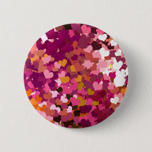 HEARTS 6 CM ROUND BADGE