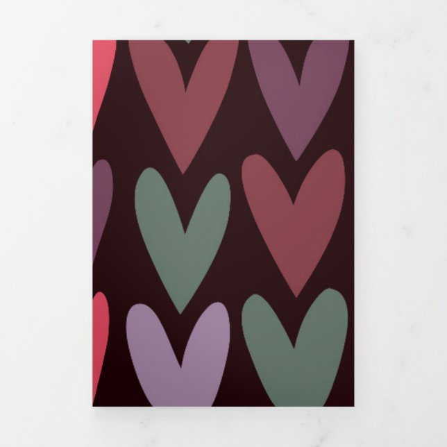 Hearts 6 Tri-Fold holiday card (Cover)