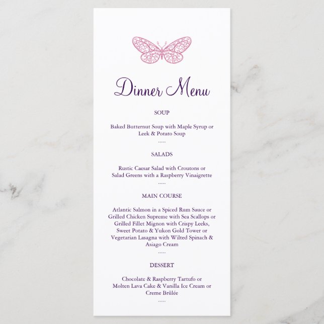 Heart's a Flutter Menu in green (Front)