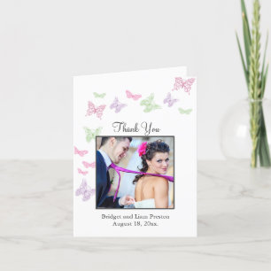 Heart's a Flutter Wedding Thank You Card
