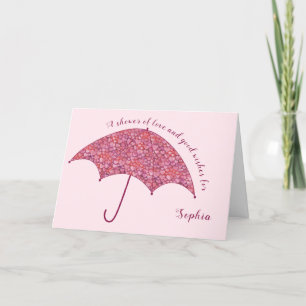 Hearts Add a Name Bridal Wedding Shower Greeting Invitation