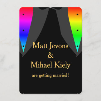 Hearts Aglow with Pride Gay Wedding Save The Date Invitation