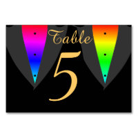 Hearts Aglow with Pride Gay Wedding Table Card