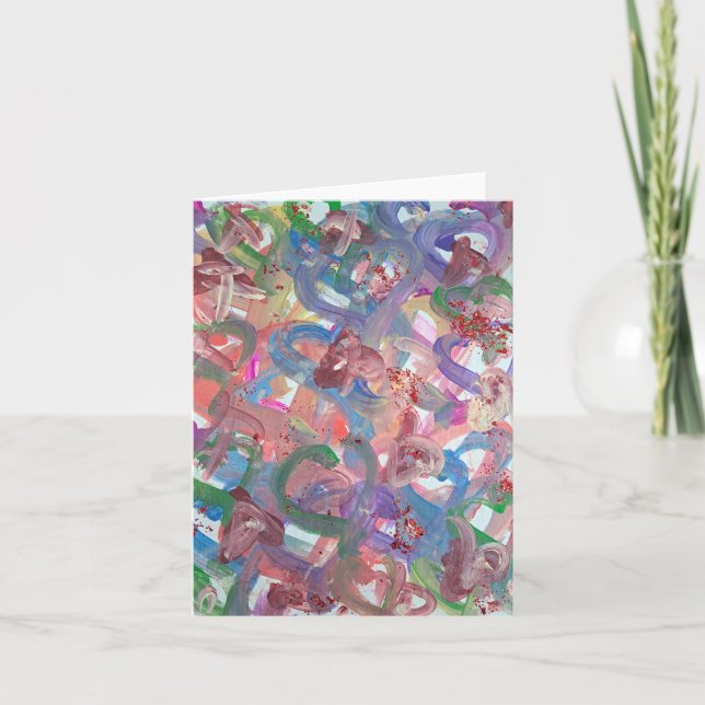 Hearts Amore Blank Note Card (Front)