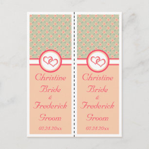 Hearts and Blossoms, souvenir 2x bookmark postcard