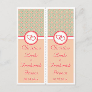 Hearts and Blossoms, souvenir 2x bookmark postcard