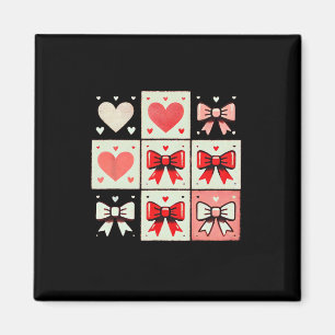 Hearts And Bows Tic-tac-toe – Playful Valentine Gi Magnet
