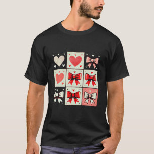 Hearts And Bows Tic-tac-toe – Playful Valentine Gi T-Shirt