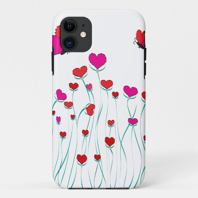 Hearts and Butterflies Valentine Love Case-Mate iPhone Case (Back)
