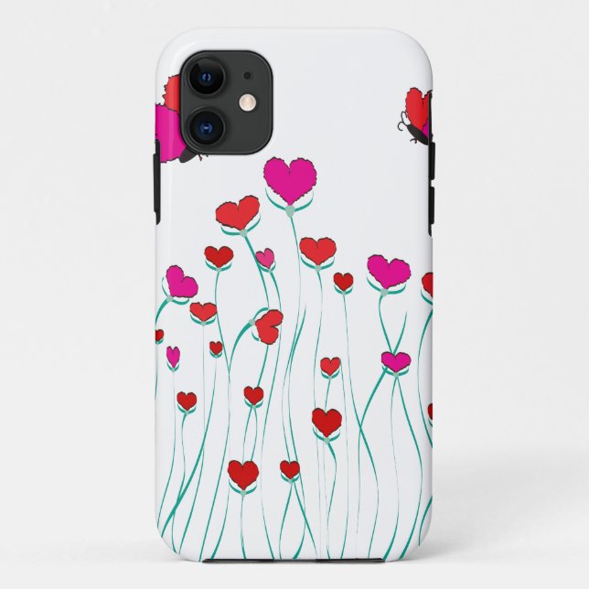 Hearts and Butterflies Valentine Love Case-Mate iPhone Case (Back)