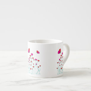 Hearts and Butterflies Valentine Love Espresso Cup