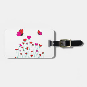 Hearts and Butterflies Valentine Love Luggage Tag