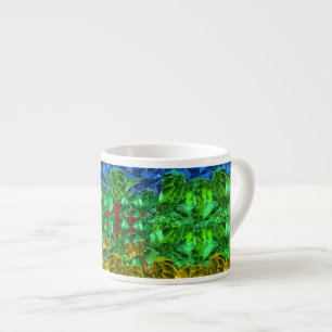 Hearts and butterfly on background of Amazigh flag Espresso Cup