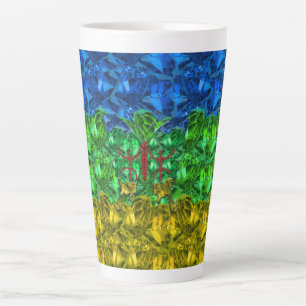 Hearts and butterfly on background of Amazigh flag Latte Mug