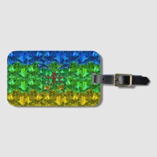 Hearts and butterfly on background of Amazigh flag Luggage Tag