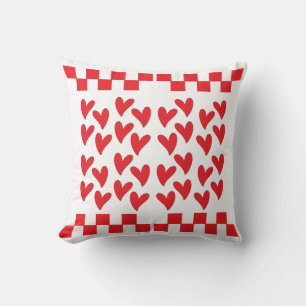 Hearts and Checkers squares Cushion