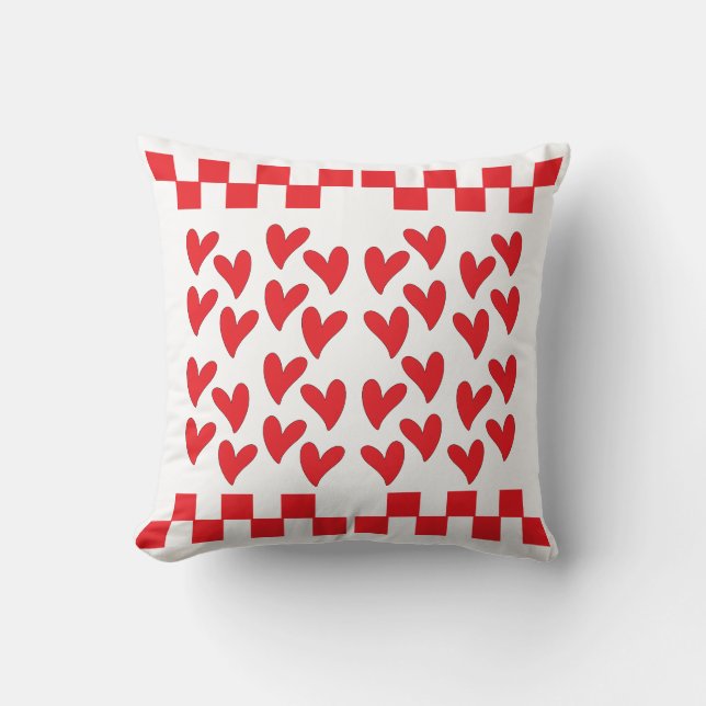 Hearts and Checkers squares Cushion (Front)