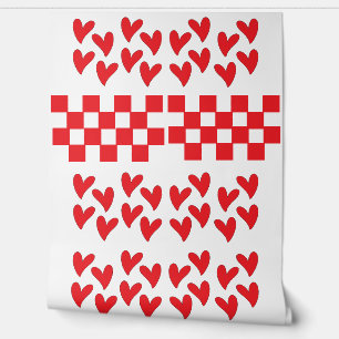 Hearts and Checkers squares Wallpaper