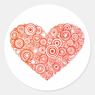 Hearts and Circles Classic Round Sticker