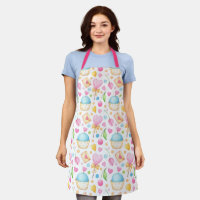Hearts and Cupcakes Delightful Watercolor Pattern