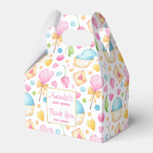 Hearts and Cupcakes Watercolor Pattern Birthday Favour Box