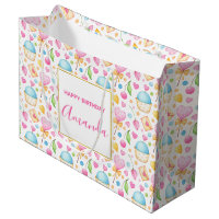 Hearts and Cupcakes Watercolor Pattern Birthday