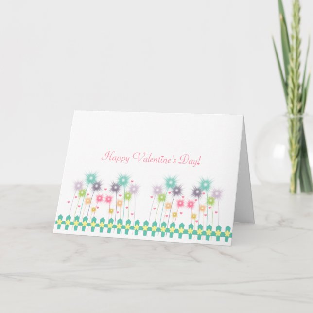 Hearts and Dandelions Valentine Holiday Card (Front)