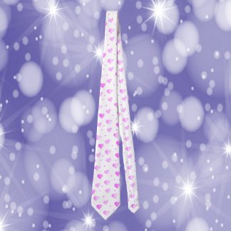 Hearts and Dots Pink Watercolor Palette Tie