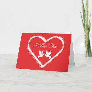 Hearts and doves love card