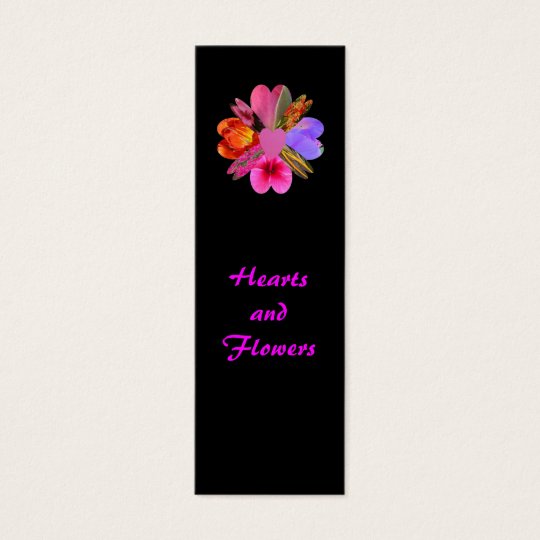 Hearts and Flowers, Bookmark Mini Business Card