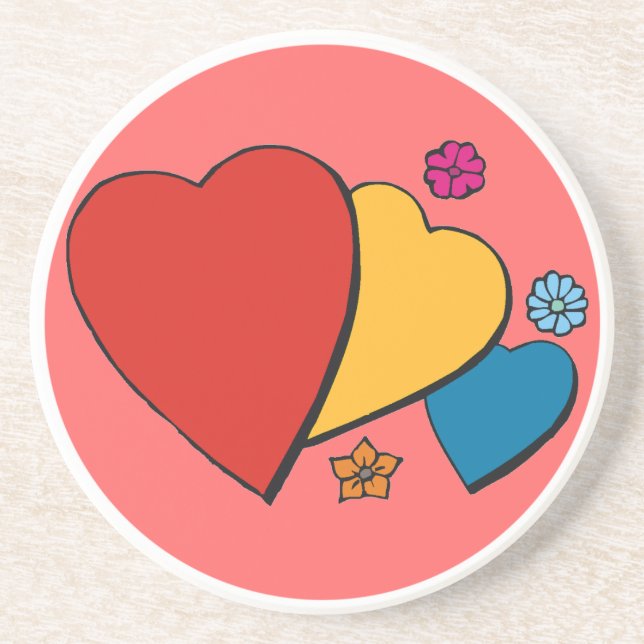 Hearts and Flowers- Coaster (Front)