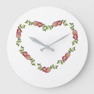Hearts and Flowers Collection Wall Clock (red)