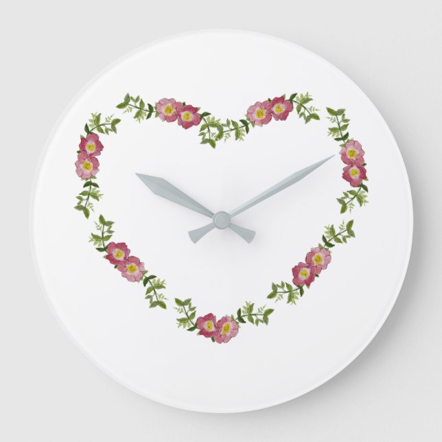 Hearts and Flowers Collection Wall Clock (red) (Front)