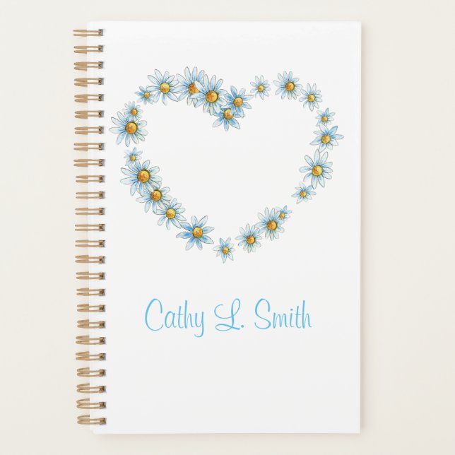 Hearts and Flowers Elegant Daily Planner (Front)