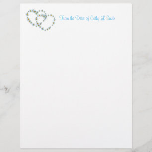 Hearts and Flowers Elegant Letterhead Paper