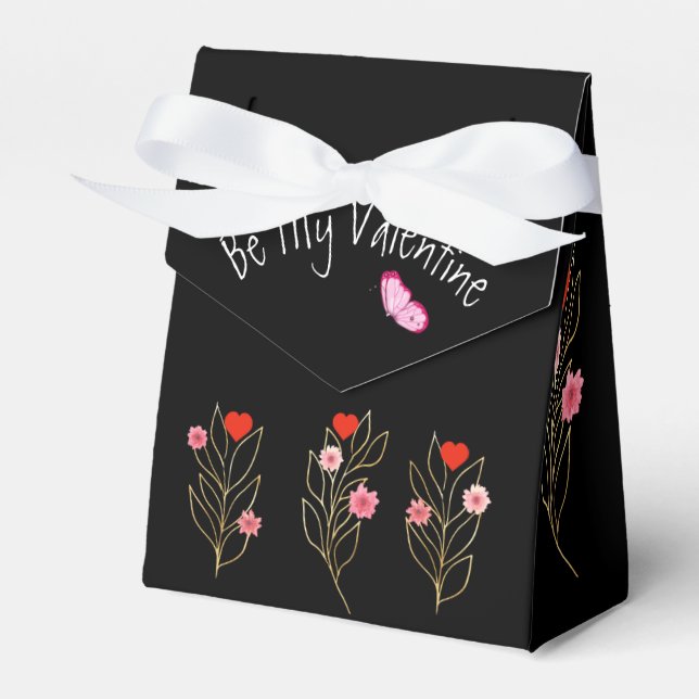 Hearts And Flowers Favour Box (Front Side)